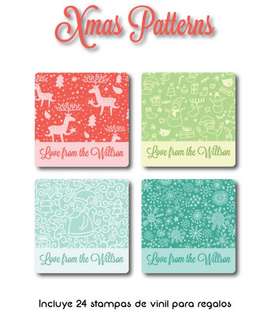 Navidad Etiquetas Xmas Patterns | Etiquetas Regalos Navidad