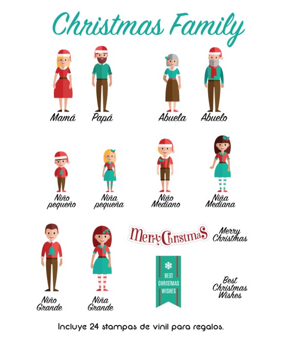 Navidad Tarjetas Christmas Family | Tarjetas Regalos Navidad