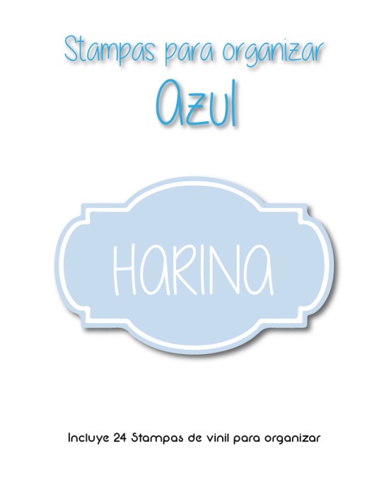 Paquete de  Stampas para organizar Azul - Etiquetas Para Organizar