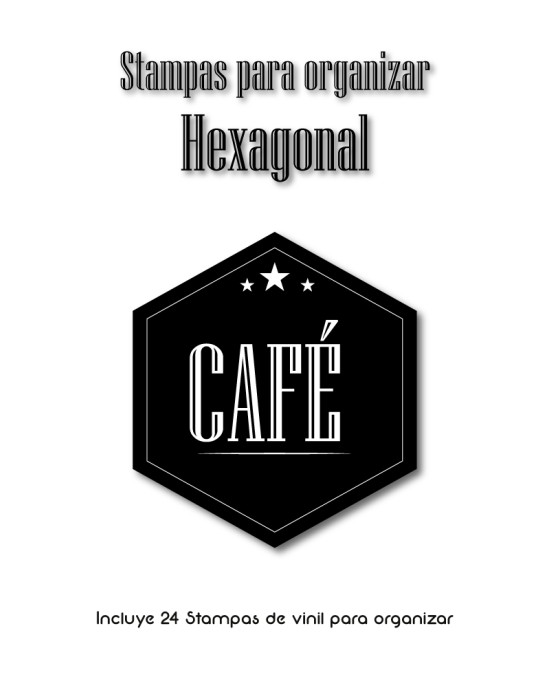 Paquete de  Stampas para organizar Hexagonal - Etiquetas Para Organizar