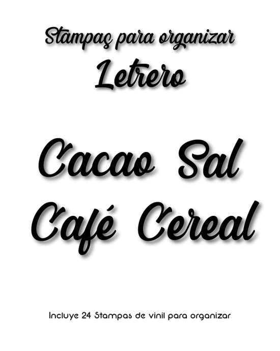 Paquete de  Stampas para organizar Letrero - Etiquetas Para Organizar