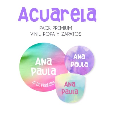 Pack Premium Ropa, Zapatos y Escuela Acuarela