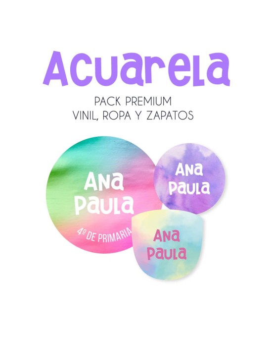 Pack Premium Ropa, Zapatos y Escuela Acuarela | Pack Premium