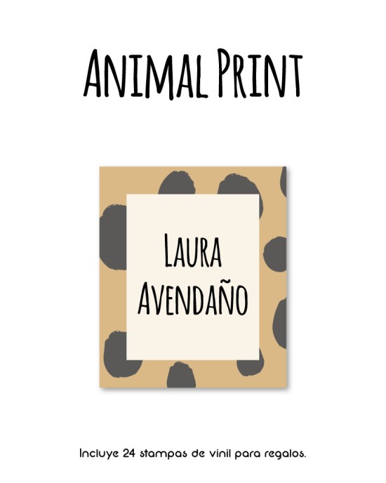 Paquete de etiquetas para Regalo Animal Print - Etiquetas Para Regalos