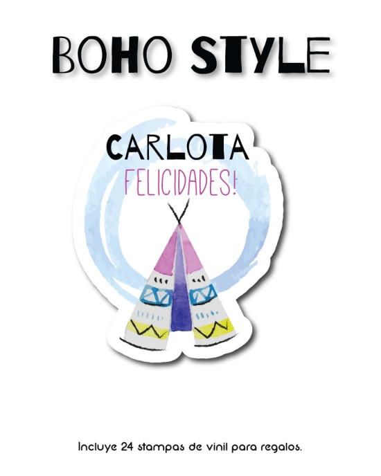 Paquete de etiquetas para Regalo Boho Style - Etiquetas Para Regalos