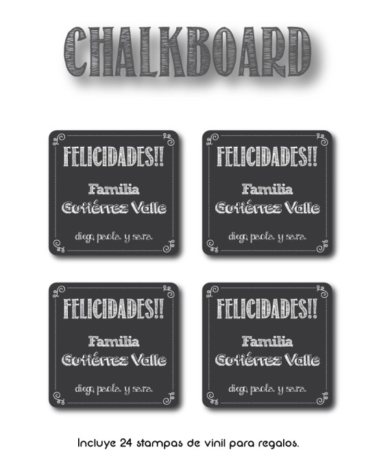 Paquete de etiquetas para Regalo Chalkboard - Etiquetas Para Regalos