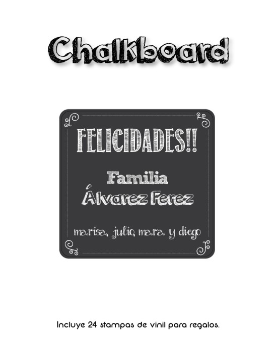 Paquete de etiquetas para Regalo Chalkboard - Etiquetas Para Regalos
