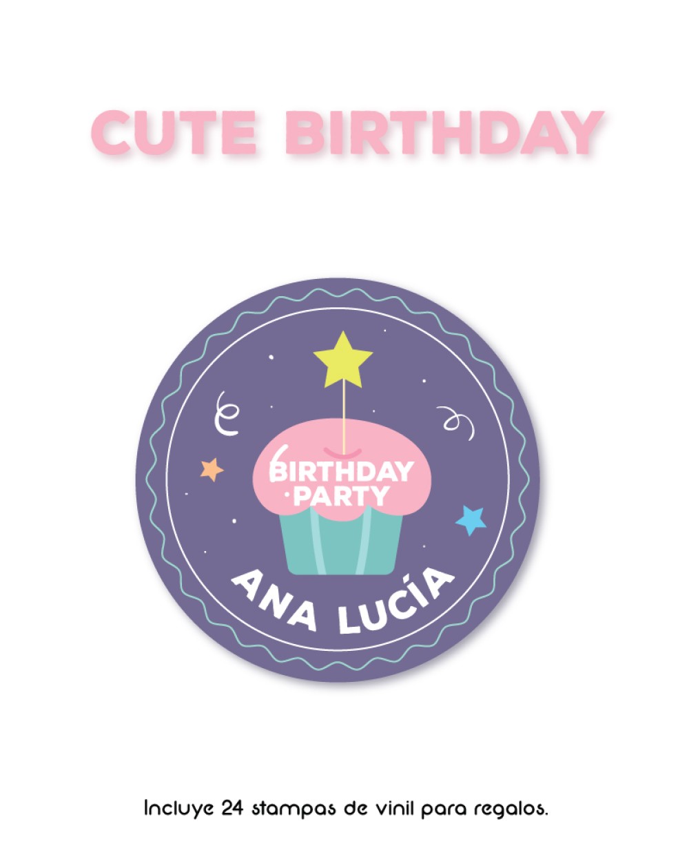 Paquete de etiquetas para Regalo Cute Birthday - Etiquetas Para Regalos Paquete de etiquetas para Regalo Cute Birthday - Etiquetas Para Regalos