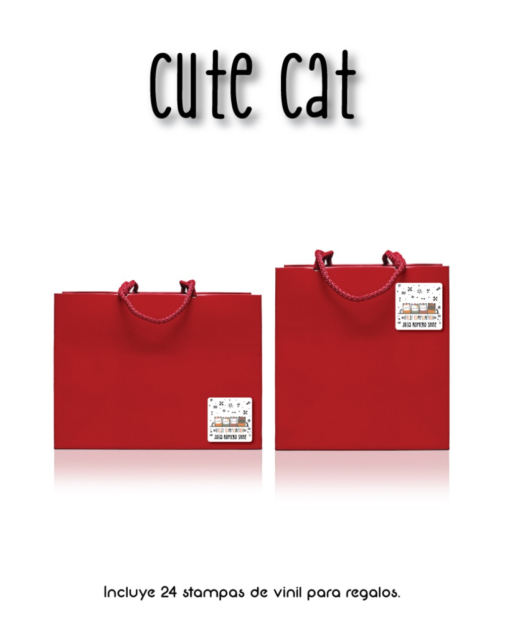 Paquete de etiquetas para Regalo Cute Cat - Etiquetas Para Regalos