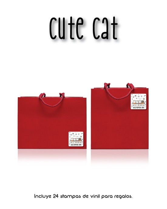 Paquete de etiquetas para Regalo Cute Cat - Etiquetas Para Regalos