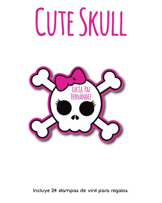 Paquete de etiquetas para Regalo Cute Skull - Etiquetas Para Regalos