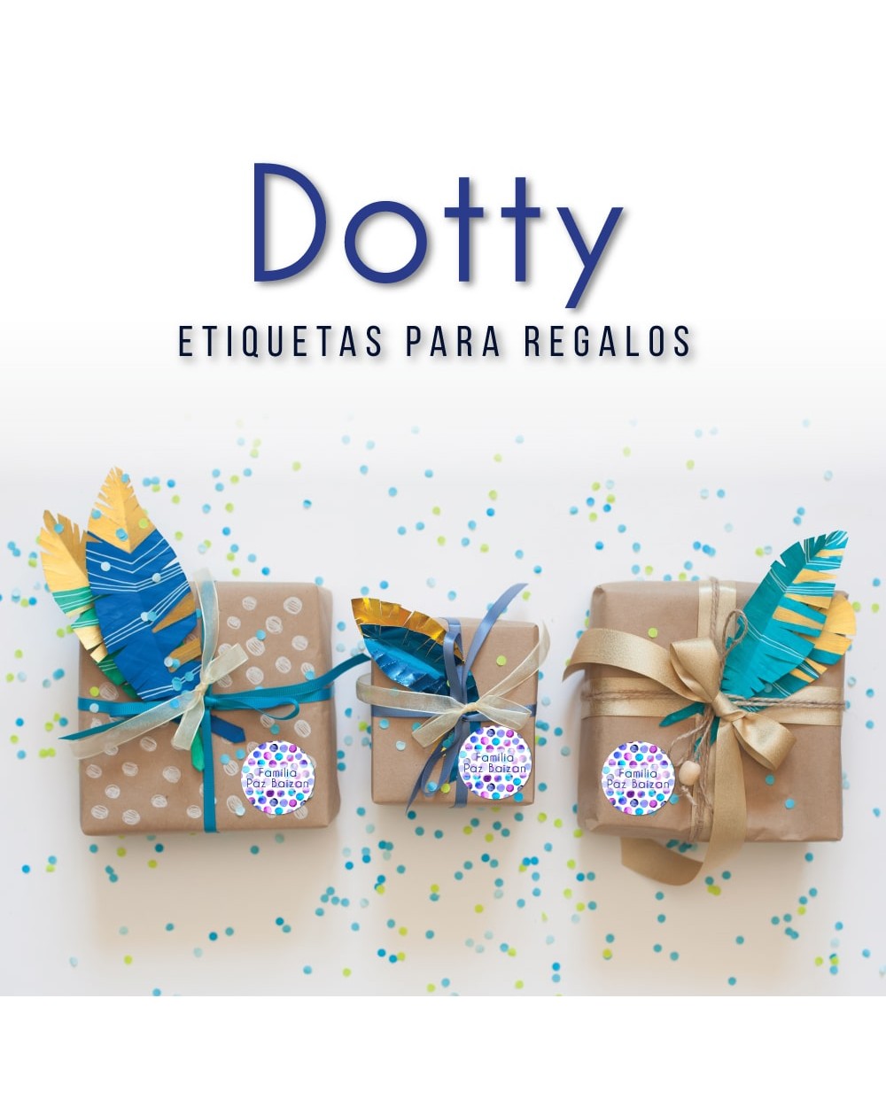 Paquete de etiquetas para Regalo Dotty - Etiquetas Para Regalos