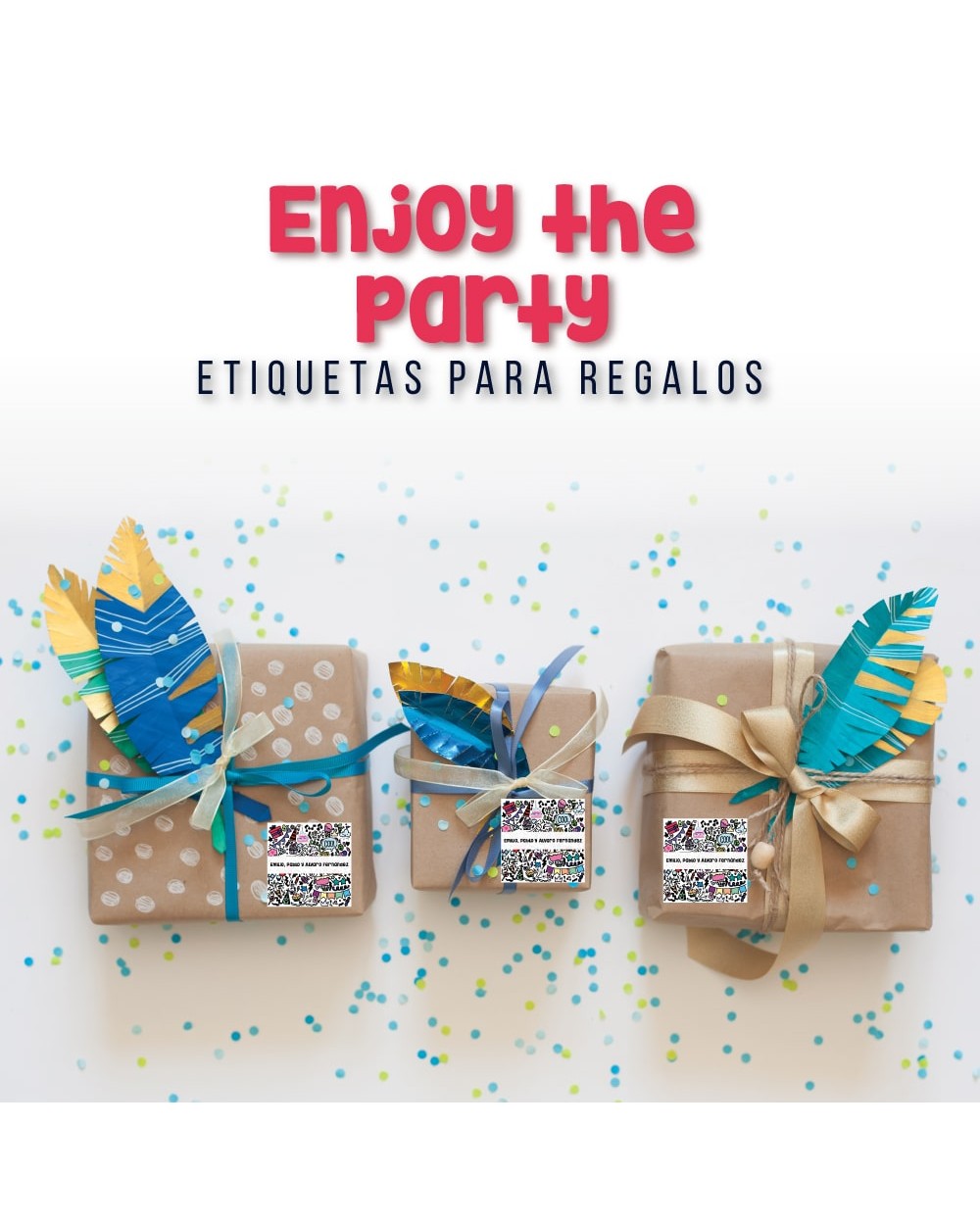 Paquete de etiquetas para Regalo Enjoy the Party - Etiquetas Para Regalos
