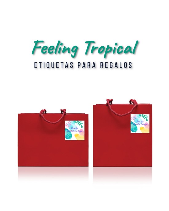 Paquete de etiquetas para Regalo Feeling Tropical - Etiquetas Para Regalos