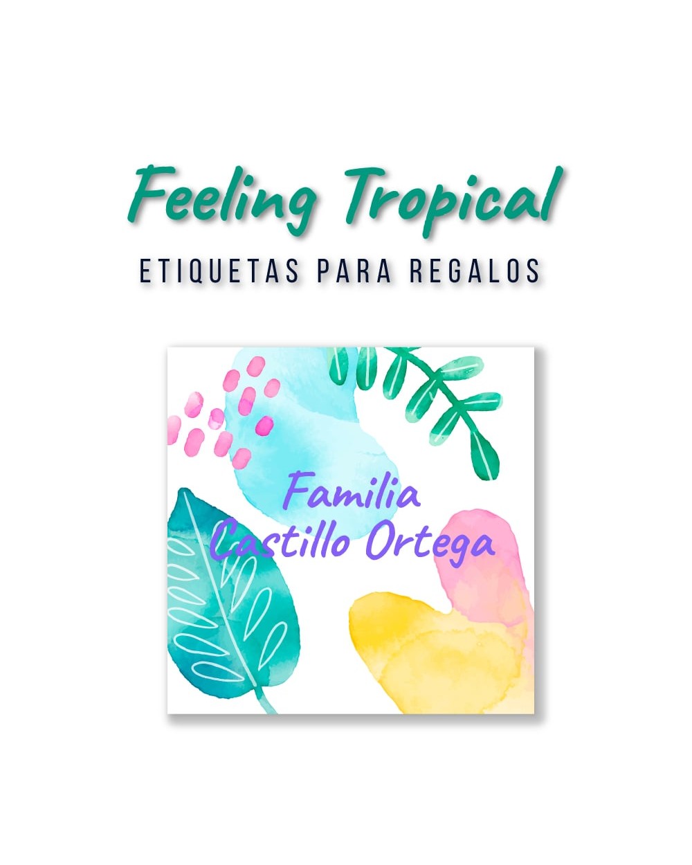 Paquete de etiquetas para Regalo Feeling Tropical - Etiquetas Para Regalos Paquete de etiquetas para Regalo Feeling Tropical - Etiquetas Para Regalos
