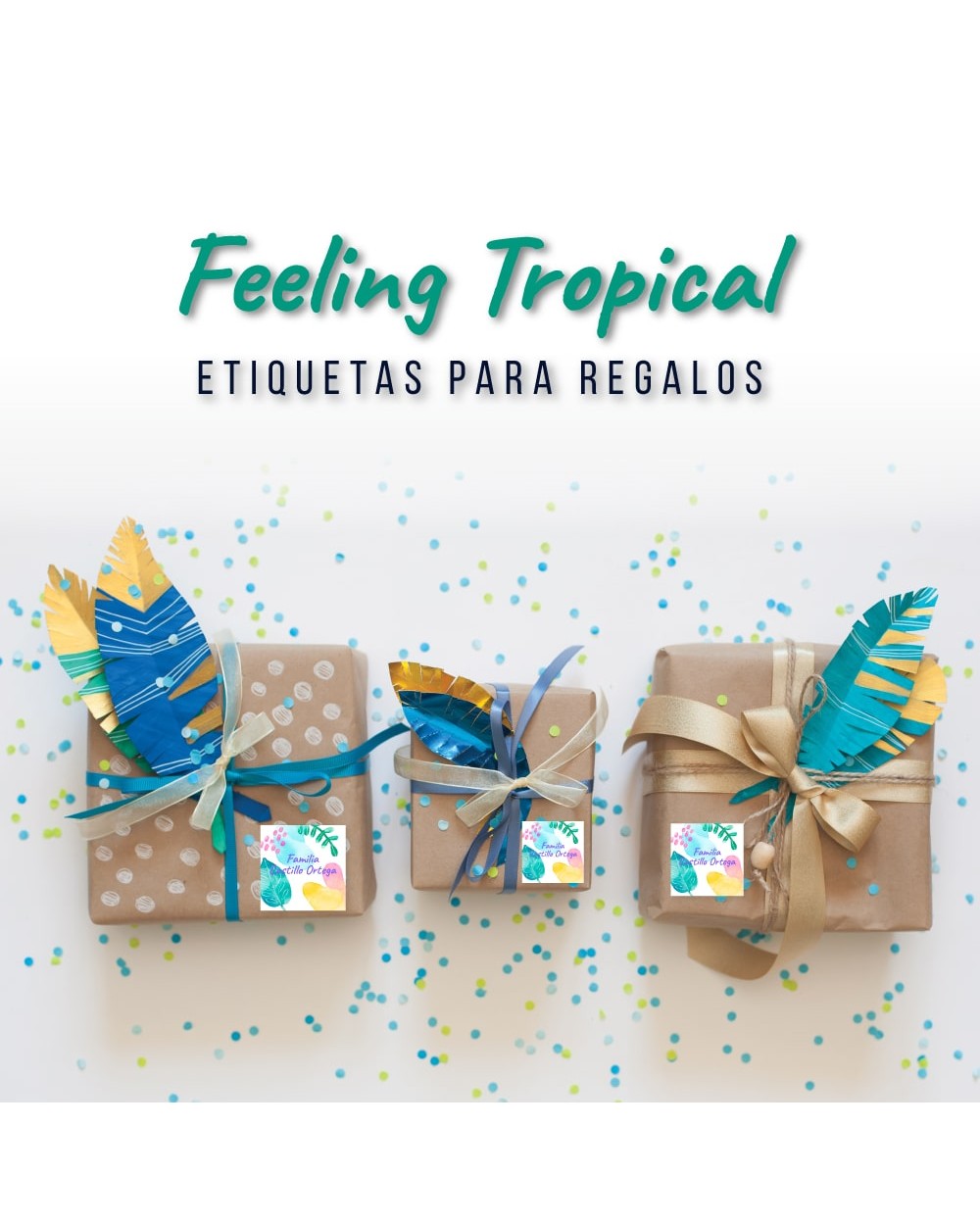 Paquete de etiquetas para Regalo Feeling Tropical - Etiquetas Para Regalos Paquete de etiquetas para Regalo Feeling Tropical - Etiquetas Para Regalos