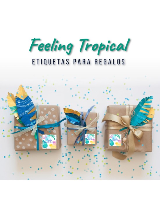 Paquete de etiquetas para Regalo Feeling Tropical - Etiquetas Para Regalos