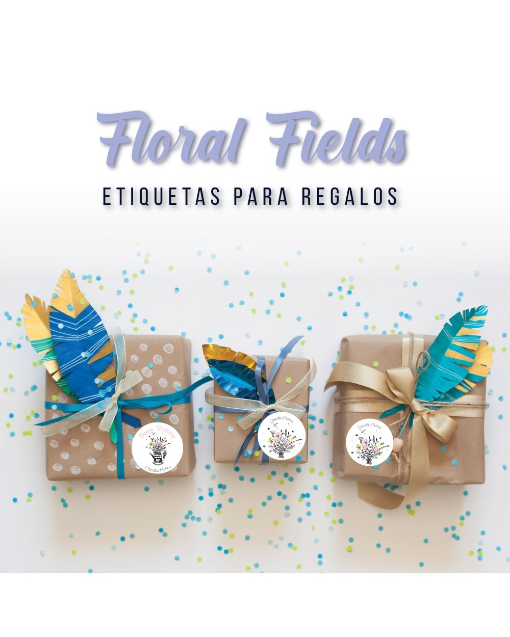Paquete de etiquetas para Regalo Floral Fields - Etiquetas Para Regalos Paquete de etiquetas para Regalo Floral Fields - Etiquetas Para Regalos