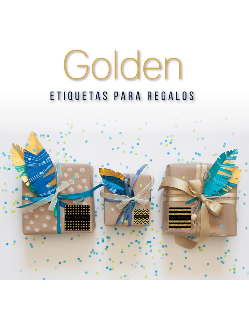 Paquete de etiquetas para Regalo Golden - Etiquetas Para Regalos Paquete de etiquetas para Regalo Golden - Etiquetas Para Regalos