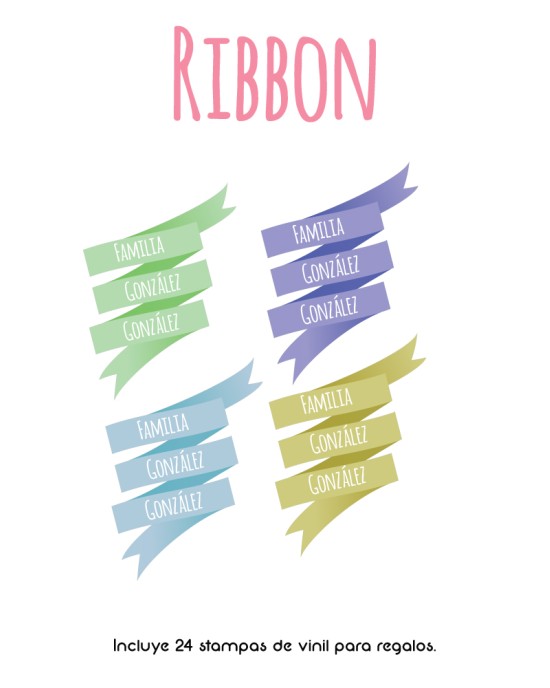 Paquete de etiquetas para Regalo Ribbon - Etiquetas Para Regalos