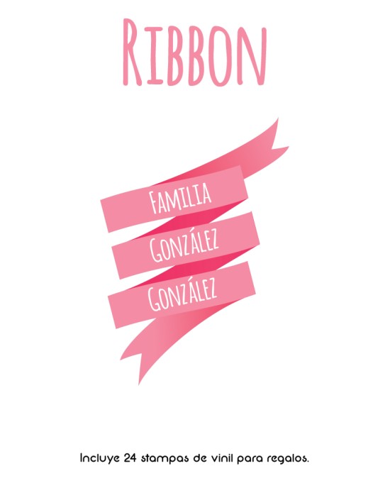 Paquete de etiquetas para Regalo Ribbon - Etiquetas Para Regalos