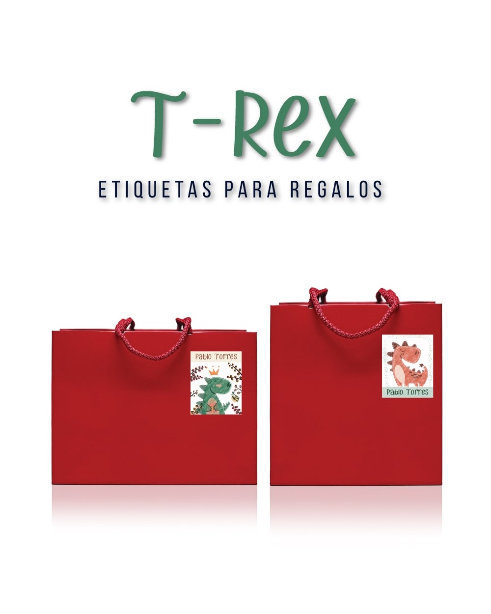 Paquete de etiquetas para Regalo T-Rex - Etiquetas Para Regalos Paquete de etiquetas para Regalo T-Rex - Etiquetas Para Regalos