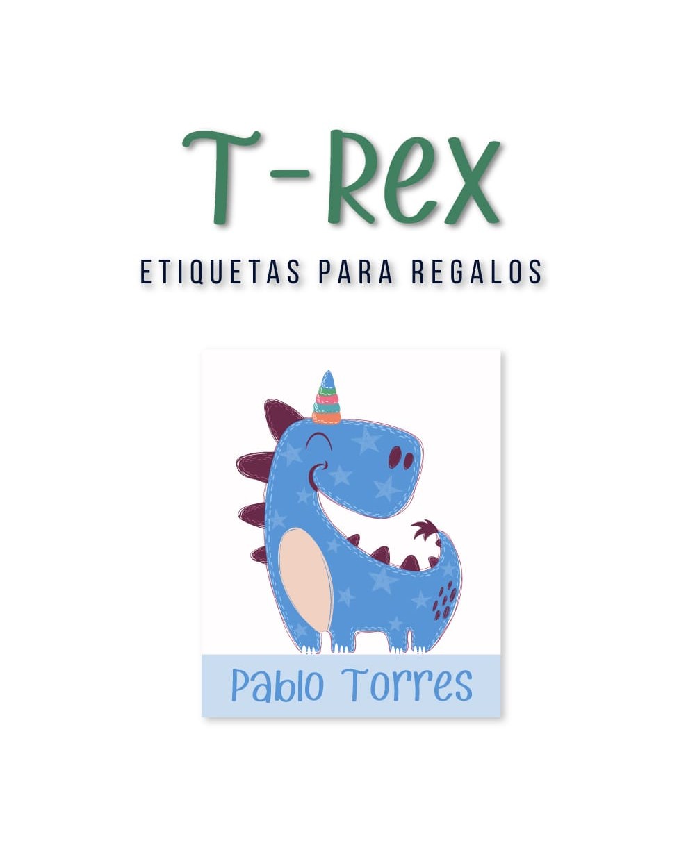 Paquete de etiquetas para Regalo T-Rex - Etiquetas Para Regalos Paquete de etiquetas para Regalo T-Rex - Etiquetas Para Regalos