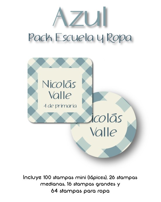 Pack Ropa y Escuela Azul | Pack Ropa y Adheribles