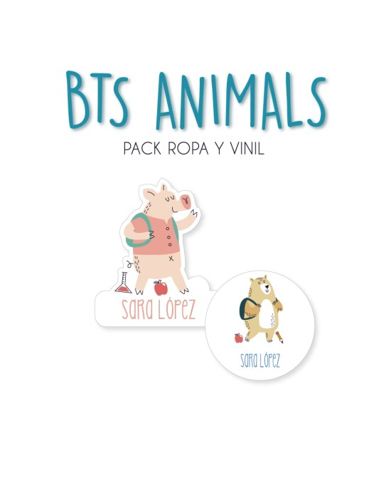 Pack Ropa y Escuela Back to School Animals | Pack Ropa y Adheribles