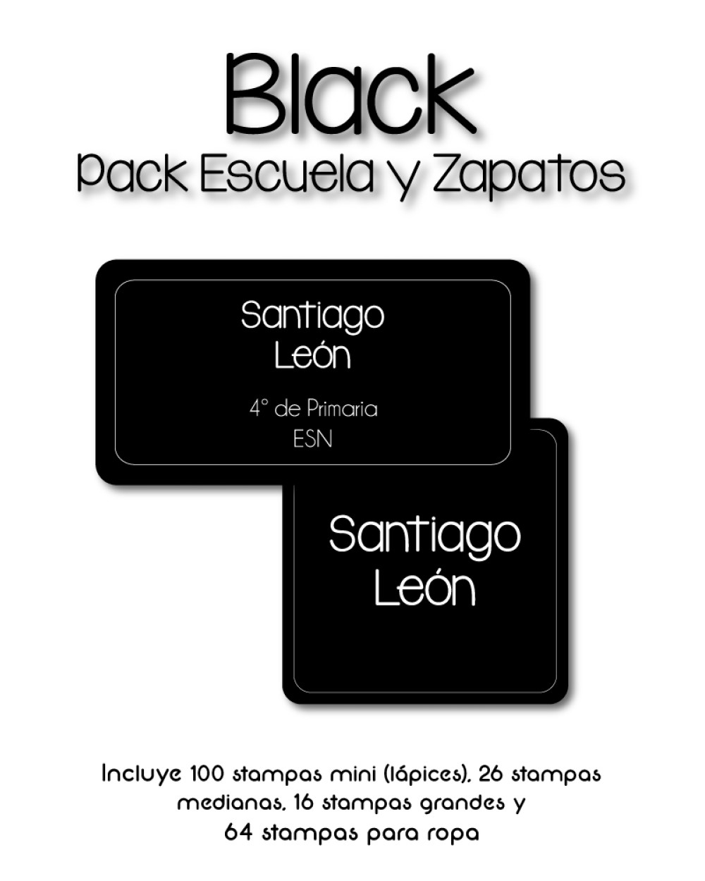 Pack Ropa y Escuela Black | Pack Ropa y Adheribles Pack Ropa y Escuela Black | Pack Ropa y Adheribles