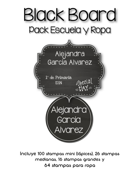 Pack Ropa y Escuela Blackboard | Pack Ropa y Adheribles