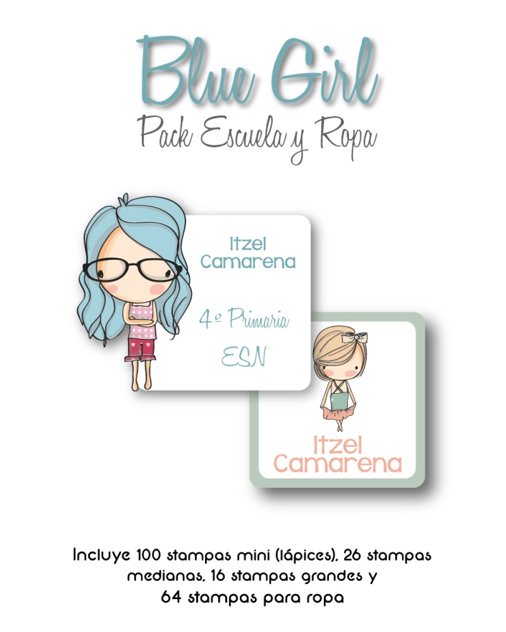 Pack Ropa y Escuela Blue Girl | Pack Ropa y Adheribles Pack Ropa y Escuela Blue Girl | Pack Ropa y Adheribles