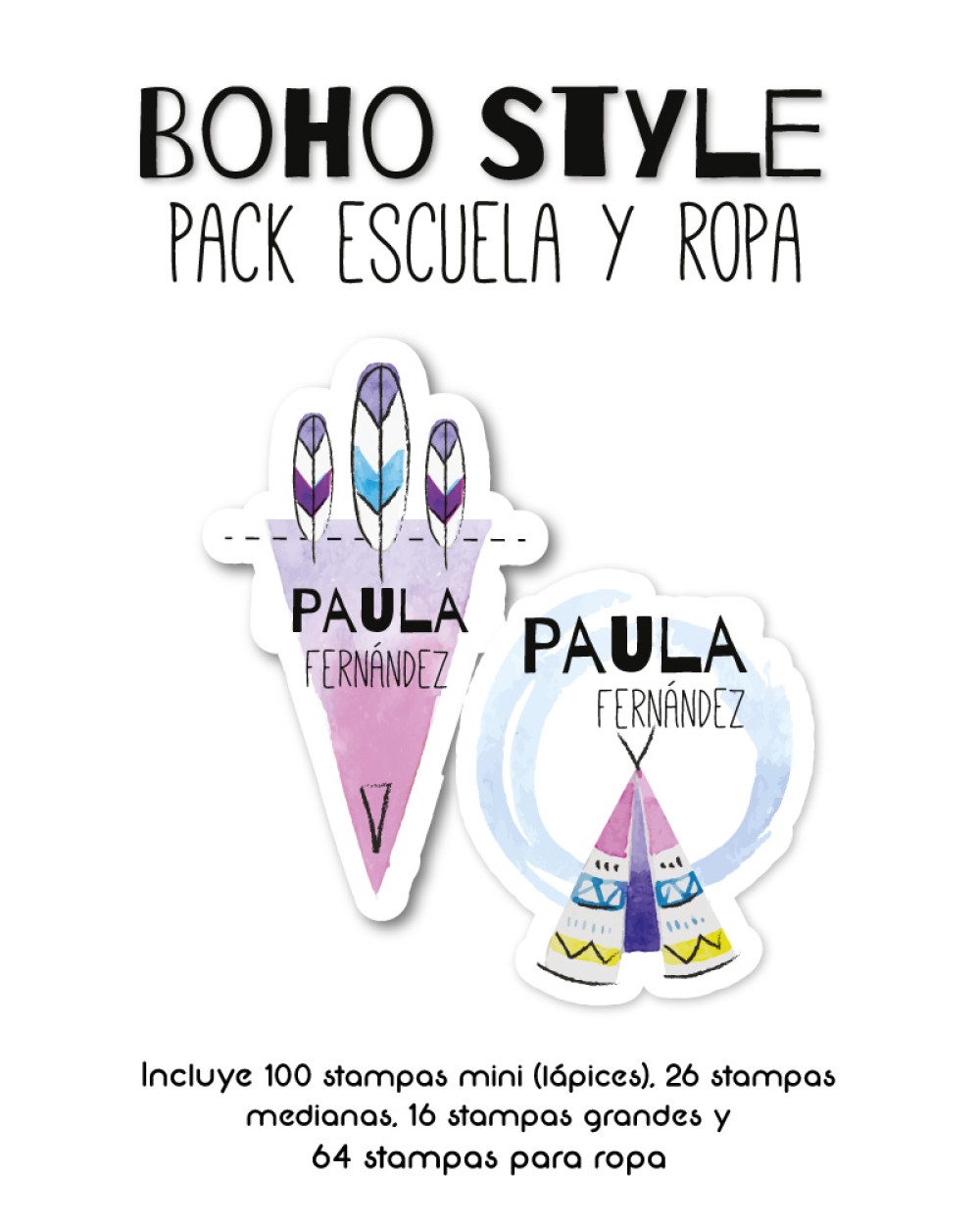 Pack Ropa y Escuela Boho Style | Pack Ropa y Adheribles Pack Ropa y Escuela Boho Style | Pack Ropa y Adheribles