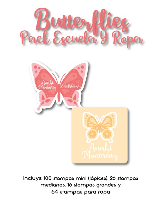 Pack Ropa y Escuela Butterflies | Pack Ropa y Adheribles