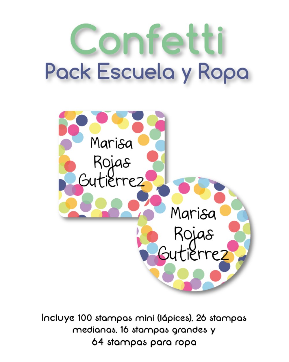 Pack Ropa y Escuela Confetti | Pack Ropa y Adheribles
