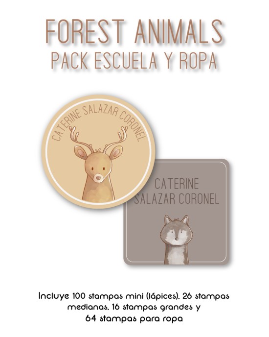 Pack Ropa y Escuela Forest Animals | Pack Ropa y Adheribles
