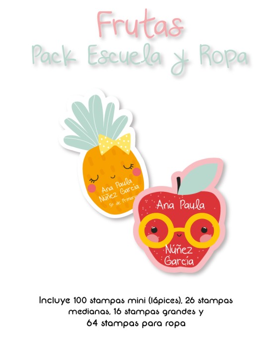 Pack Ropa y Escuela Frutas | Pack Ropa y Adheribles