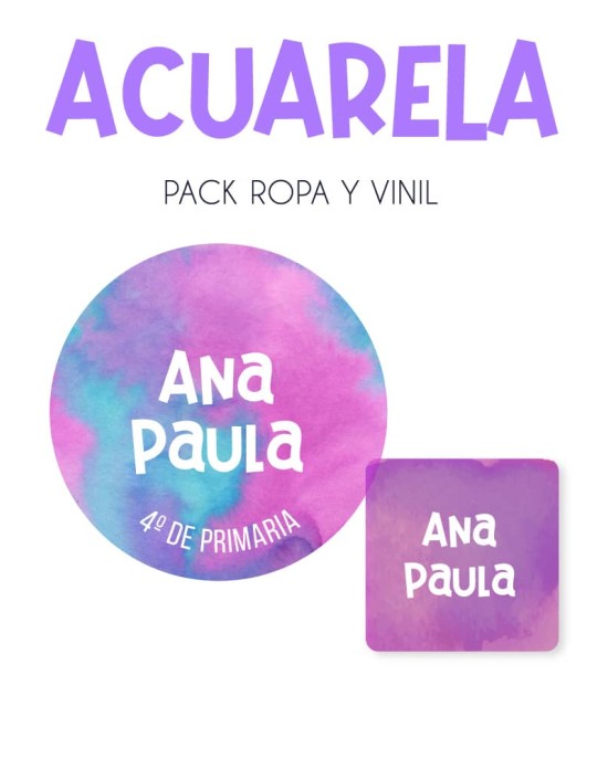 Pack Ropa y Escuela Acuarela | Pack Ropa y Adheribles