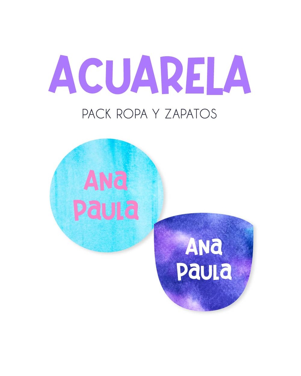 Pack Ropa y Zapatos Acuarela | Pack Ropa y Zapatos Pack Ropa y Zapatos Acuarela | Pack Ropa y Zapatos