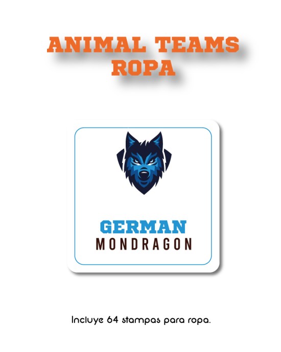 Ropa Animal Teams-Etiquetas Para Ropa