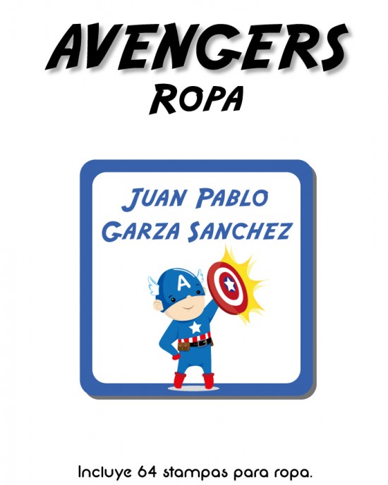 Ropa Avengers-Etiquetas Para Ropa