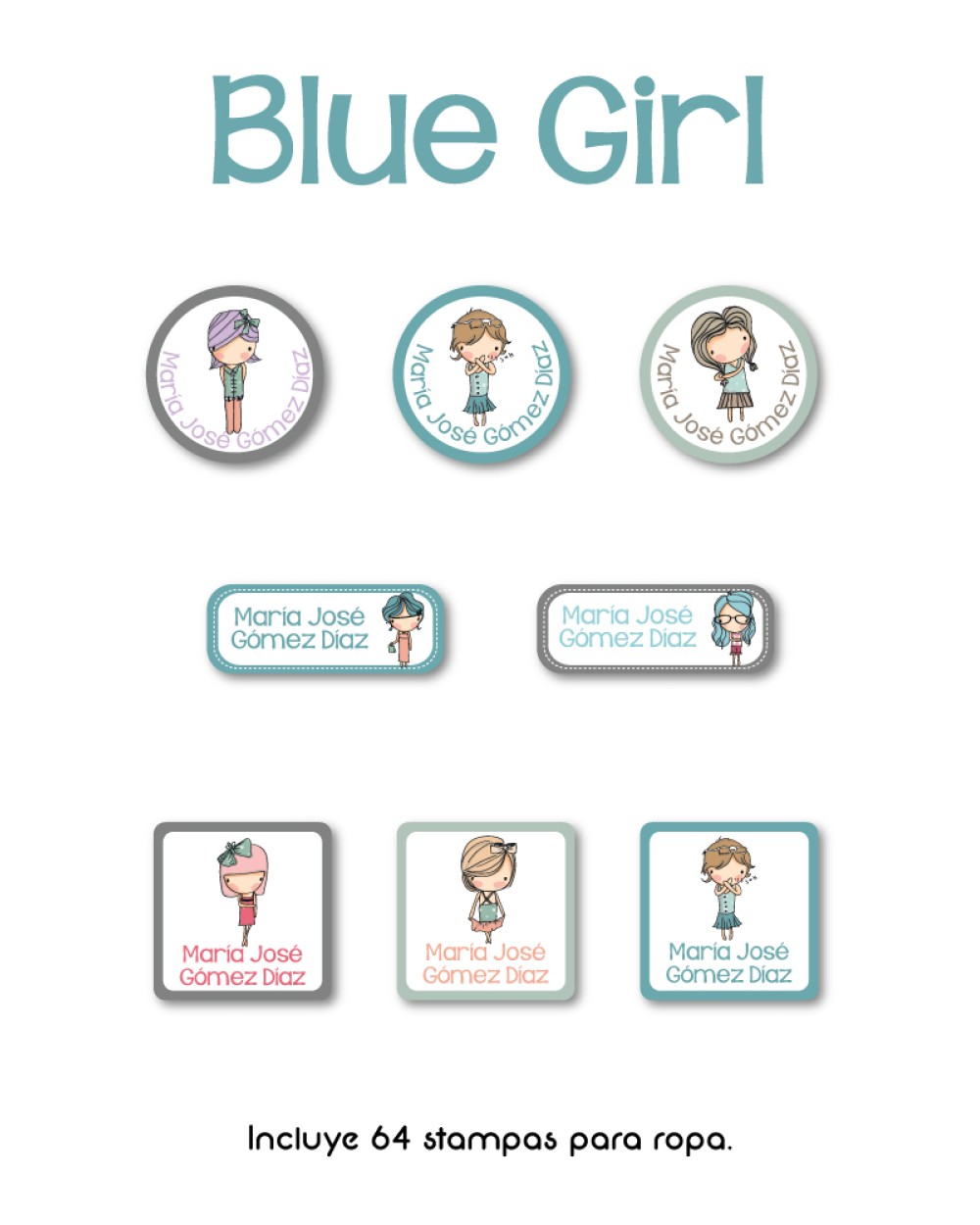 Ropa Blue Girl-Etiquetas Para Ropa Ropa Blue Girl-Etiquetas Para Ropa