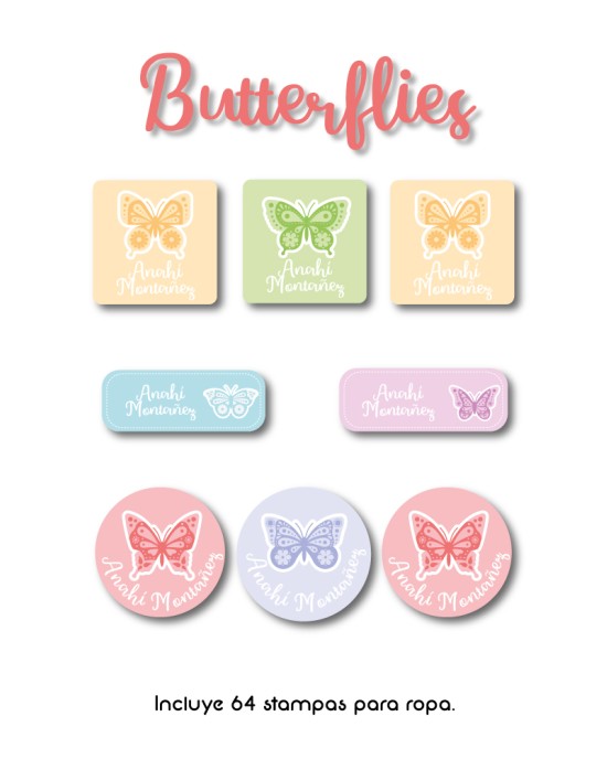 Pack Ropa y Escuela Butterflies | Pack Ropa y Adheribles