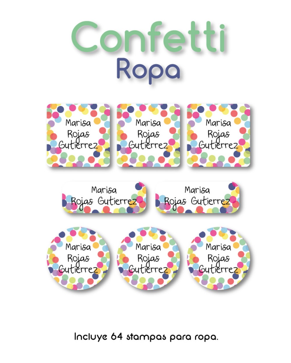 Ropa Confetti-Etiquetas Para Ropa Ropa Confetti-Etiquetas Para Ropa