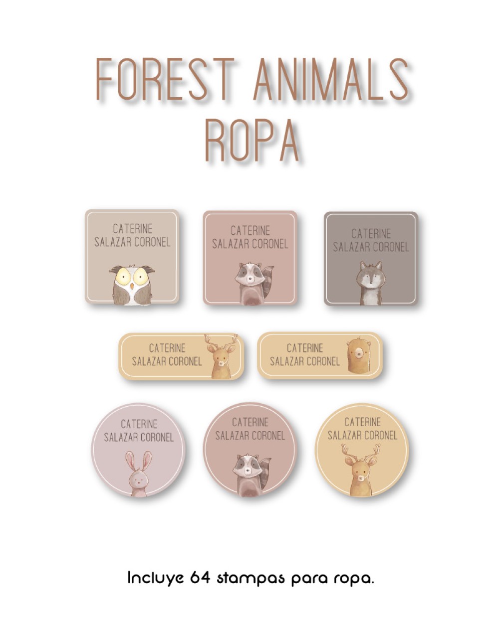 Ropa Forest Animals-Etiquetas Para Ropa Ropa Forest Animals-Etiquetas Para Ropa