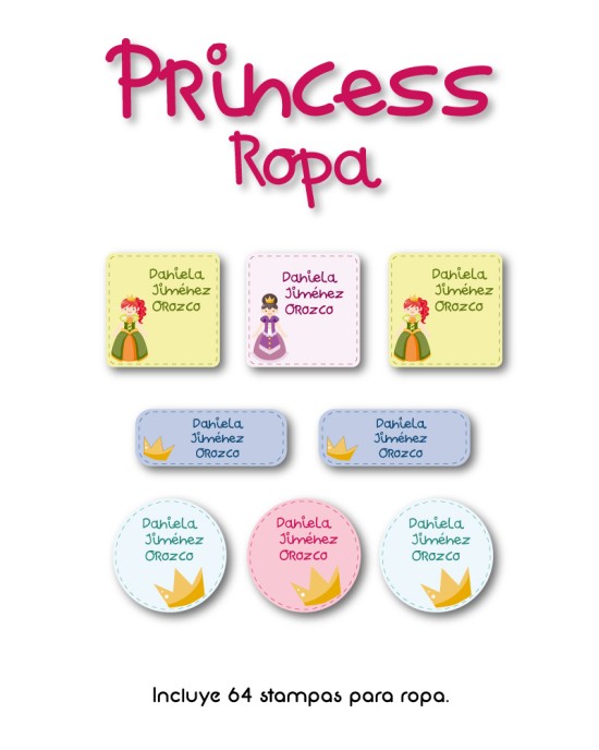 Ropa Princess-Etiquetas Para Ropa