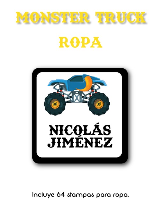 Pack Ropa y Escuela Monster Truck