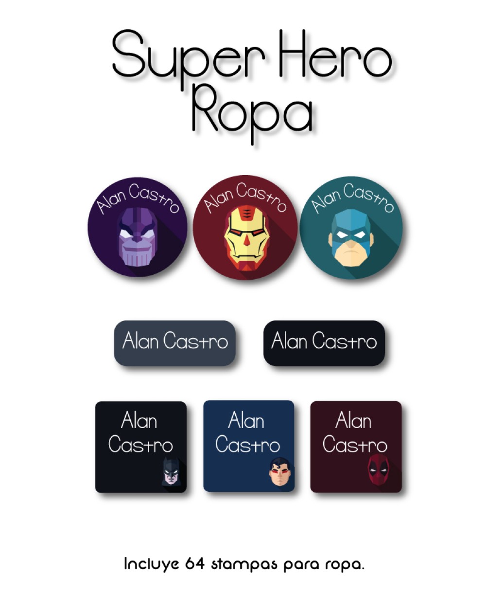 Ropa Super Hero-Etiquetas Para Ropa Ropa Super Hero-Etiquetas Para Ropa