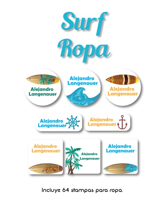 Ropa Surf-Etiquetas Para Ropa