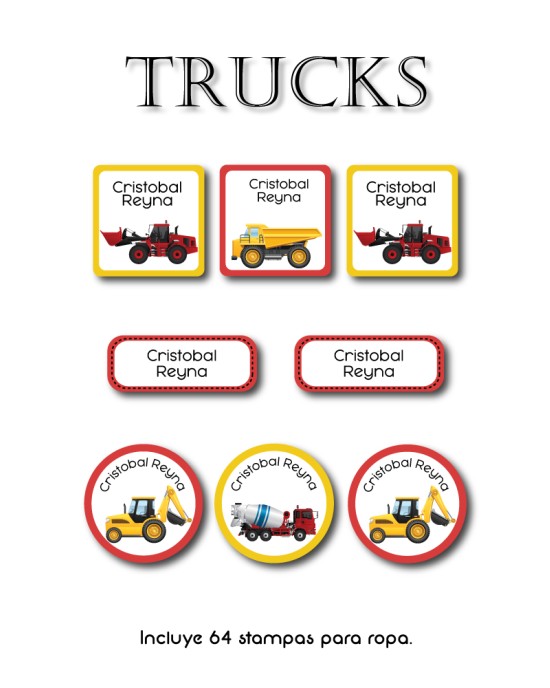 Ropa Trucks-Etiquetas Para Ropa